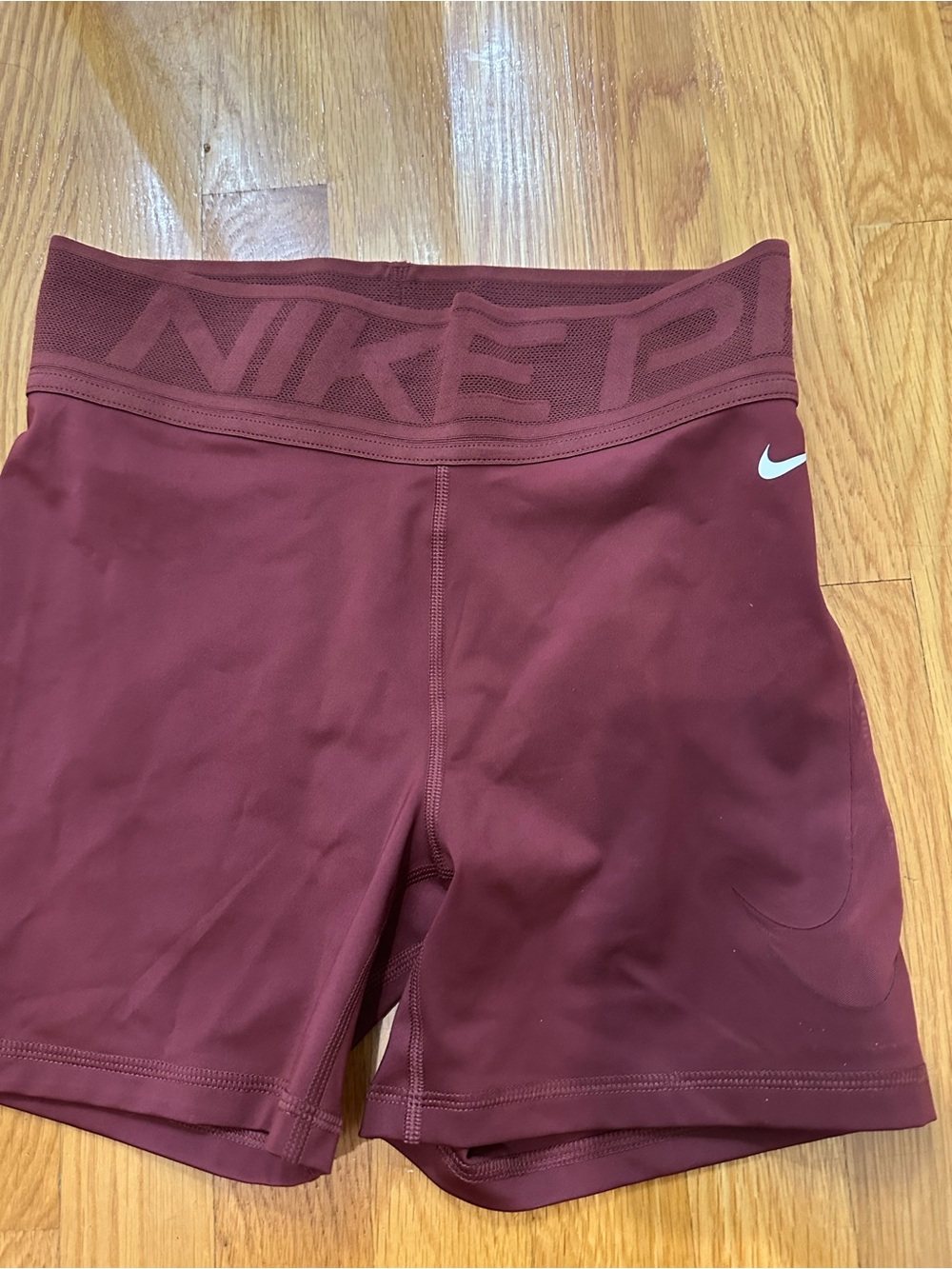 Nike Women's Burgundy High-Waist Bike Shorts
